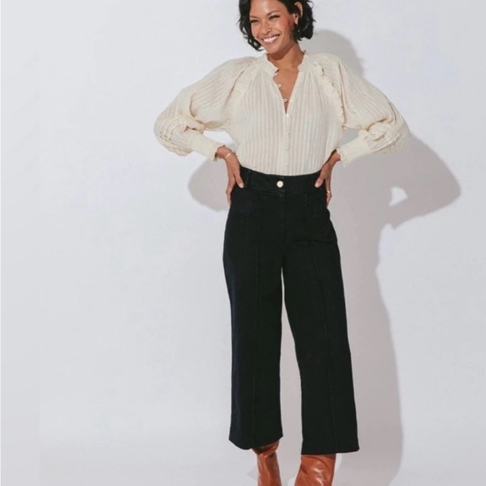 Cleobella Cropped Charlotte Trouser with wide belt - Size L